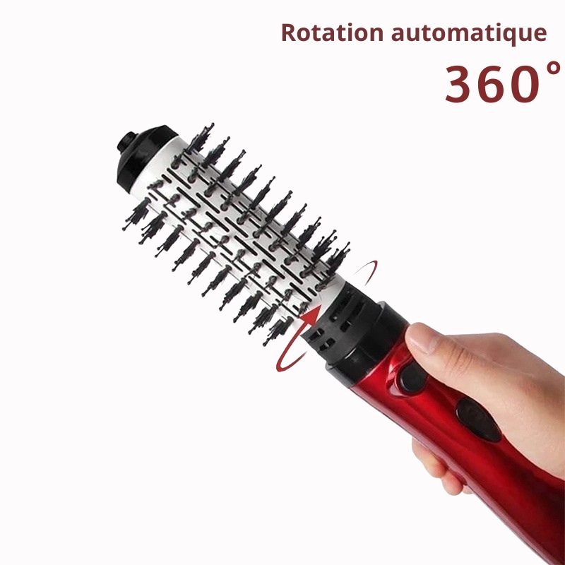 Brosse sèche-cheveux 2 têtes rotative 360°