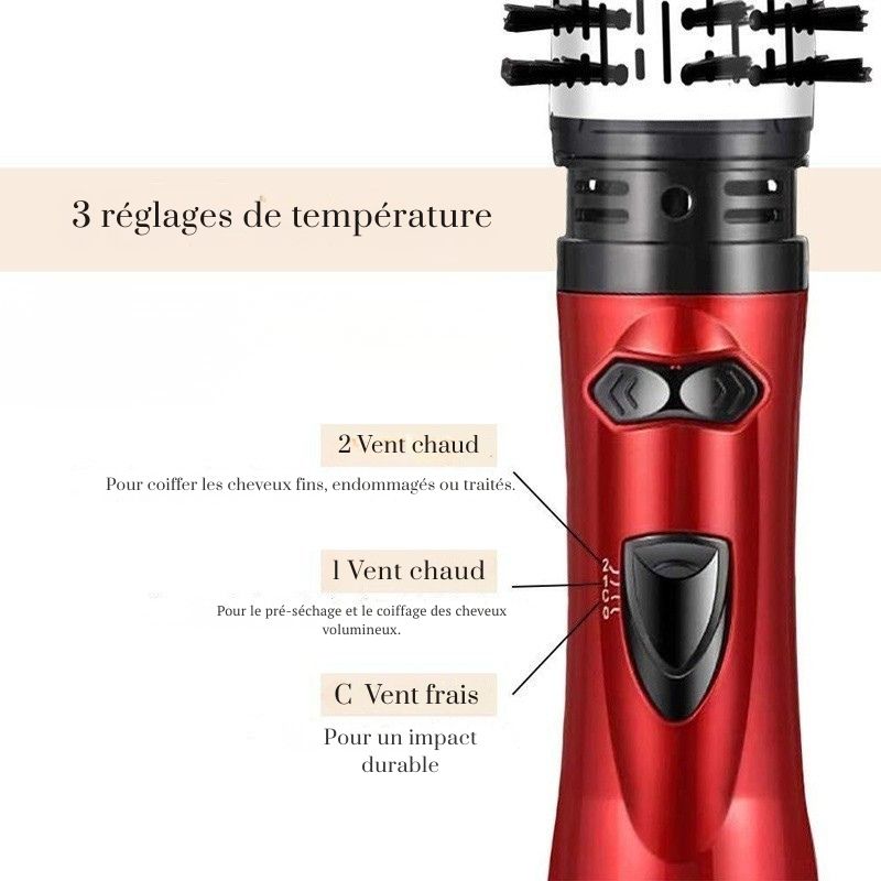 Brosse sèche-cheveux 2 têtes rotative 360° Image