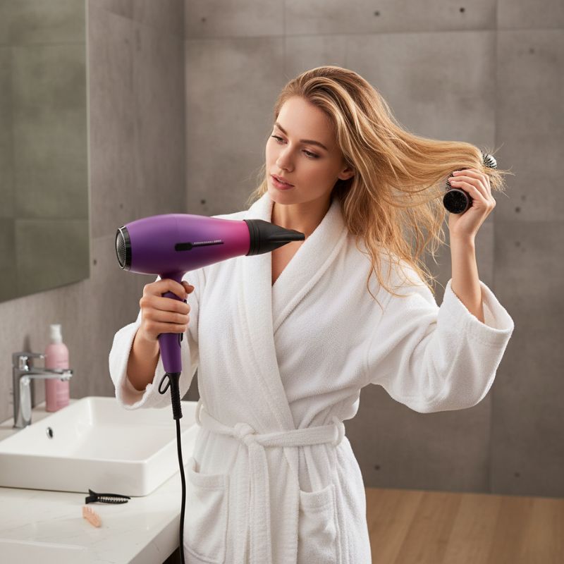 Sèche-cheveux professionnel 2400W - Séchage rapide