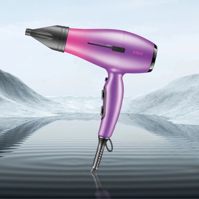 Sèche-cheveux professionnel 2400W - Séchage rapide
