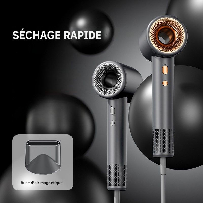 Sèche-cheveux professionnel haute vitesse - ions anti-frisottis