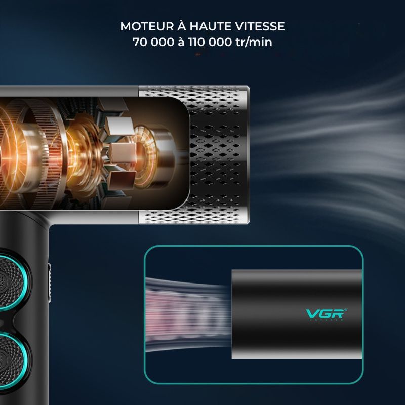 Sèche-cheveux professionnel ionique 110000 tr/min