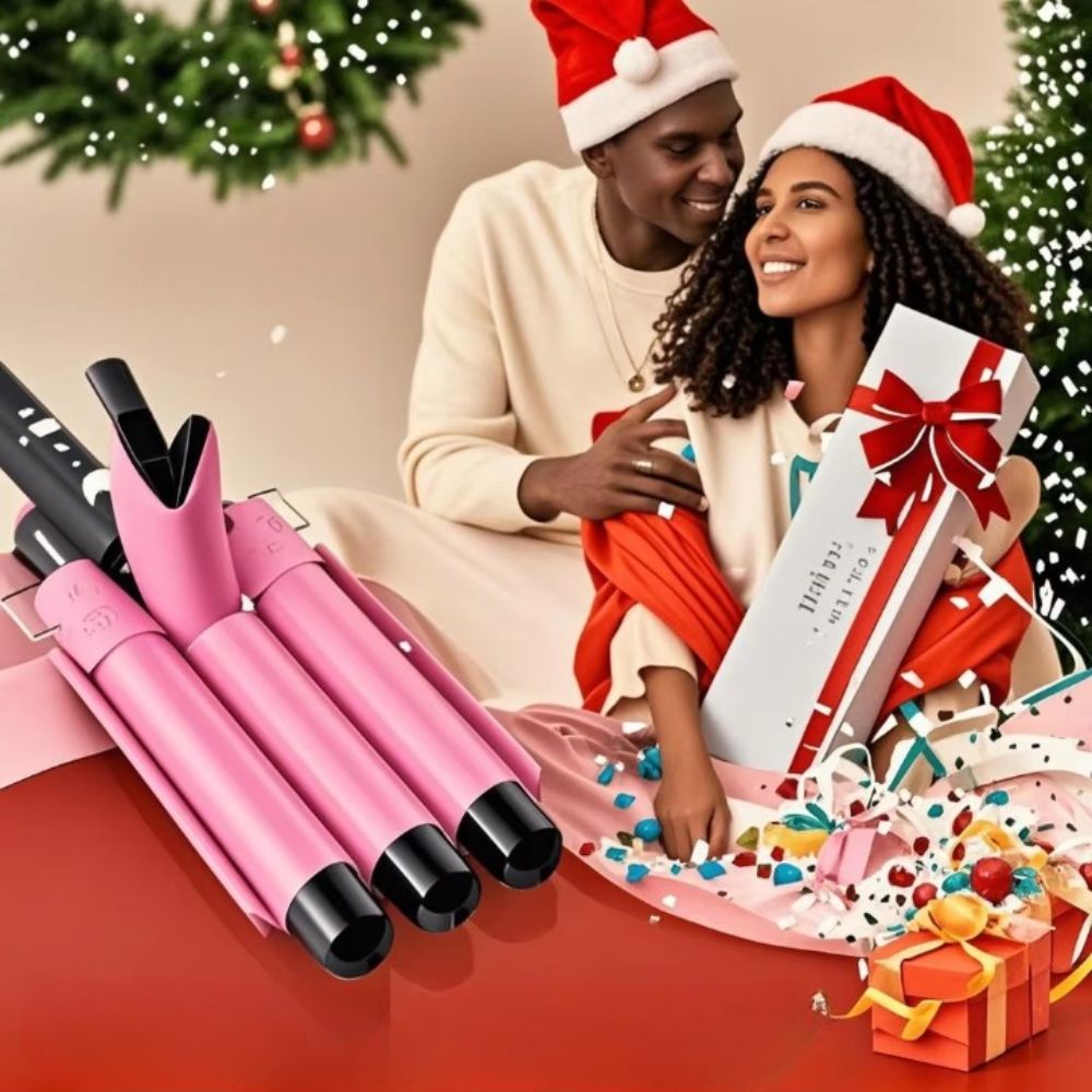 Boucleur 3 Têtes Rose – Effet Vague Nature