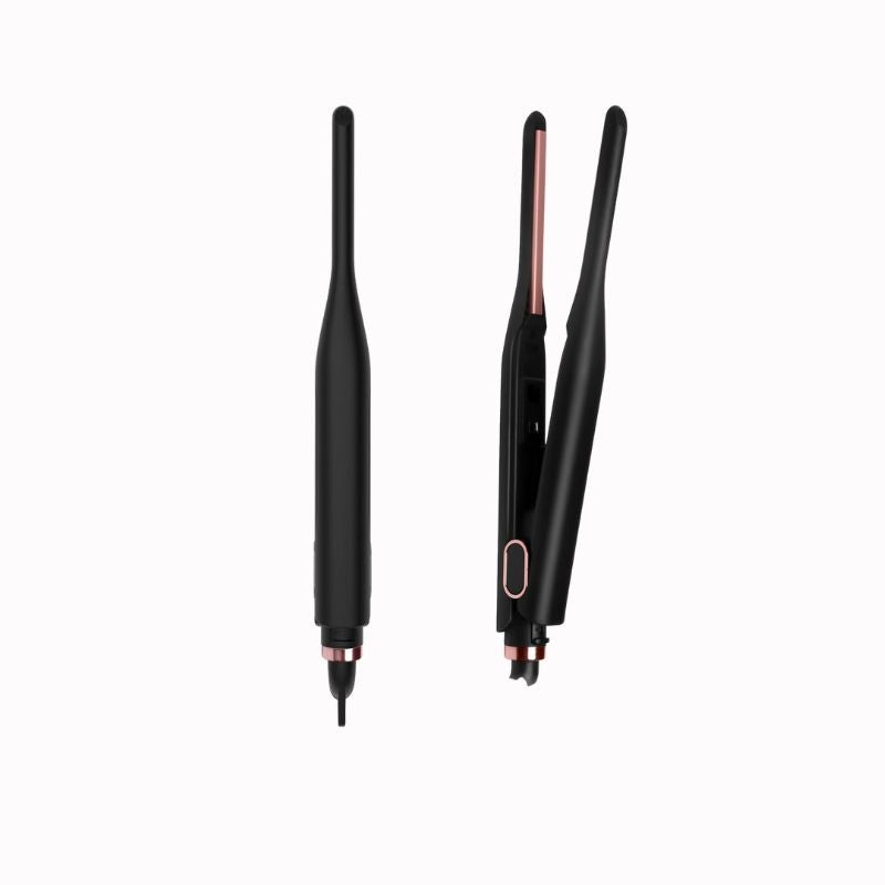 Boucleur Cheveux Courts Noir – Finition Brillante sur fond blanc