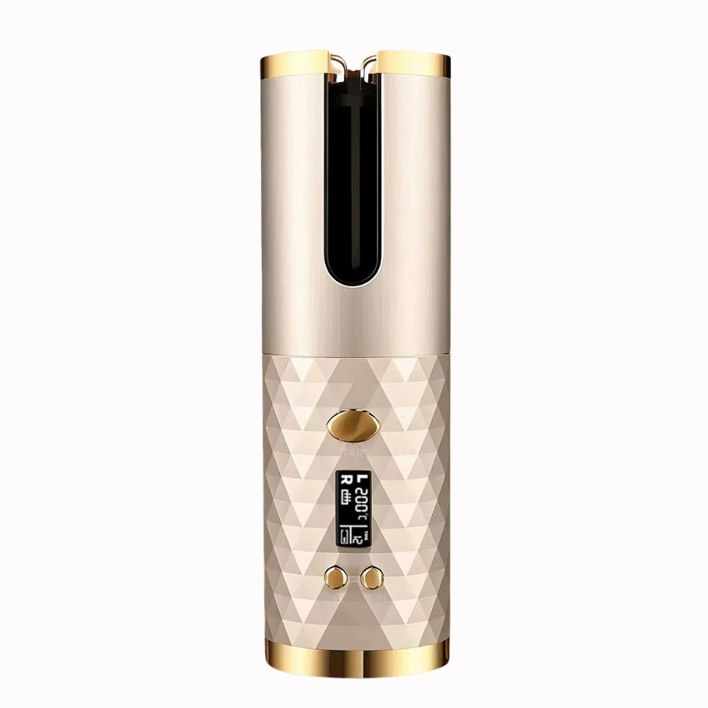 Boucleur Sans Fil – Ondulations Parfaites en Quelques Minutes sur fond doré