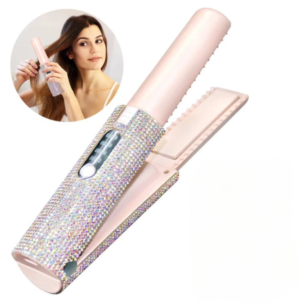 Boucleur Sans Fil Rose – Ondulations Faciles sur fond blanc