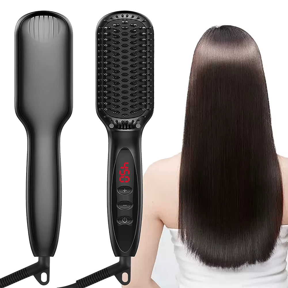 Brosse Chauffante Noire – Lissage Précis