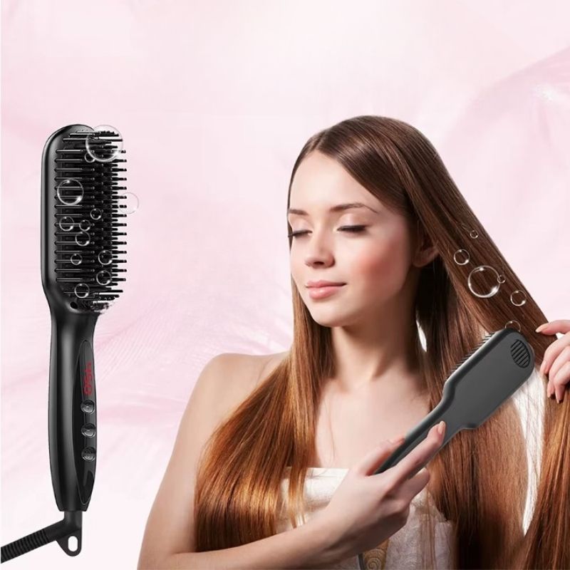 Brosse Chauffante Noire – Lissage Précis