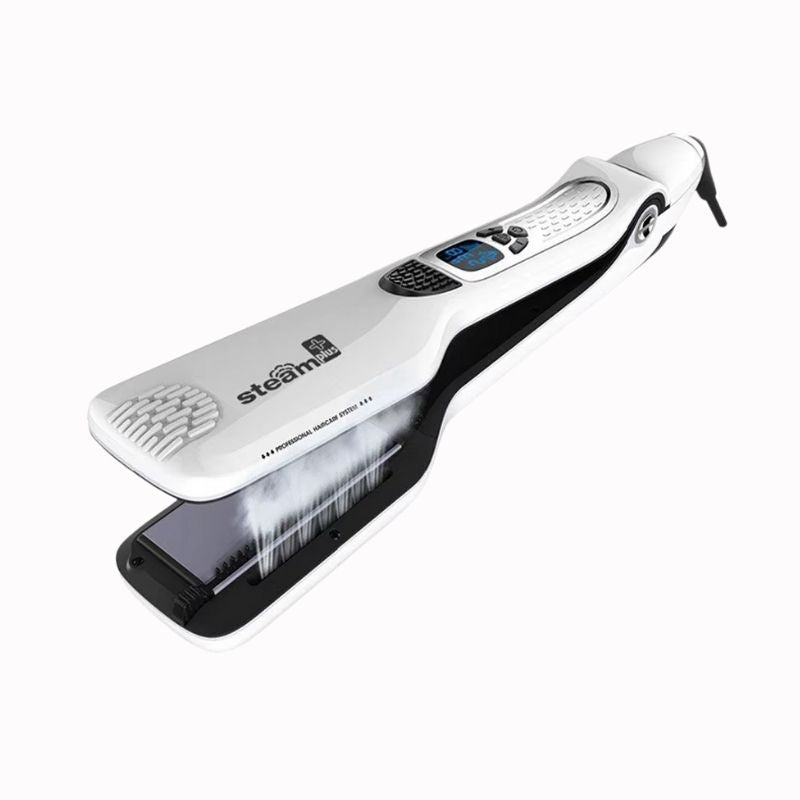 Lisseur Vapeur Blanc – Chaleur Ionique sur fond blanc Image