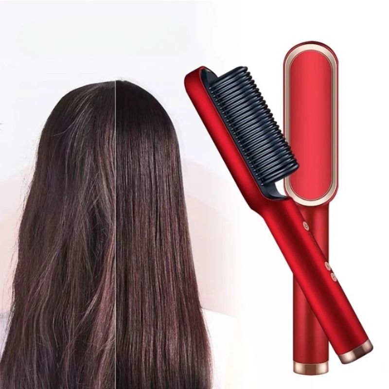 Sèche-Cheveux Lisseur Rouge – Vapeur et Lissage