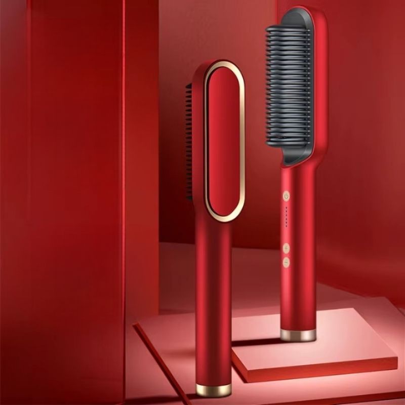 Sèche-Cheveux Lisseur Rouge – Vapeur et Lissage