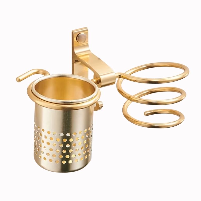 Support Sèche-Cheveux – Finition Dorée sur fond blanc